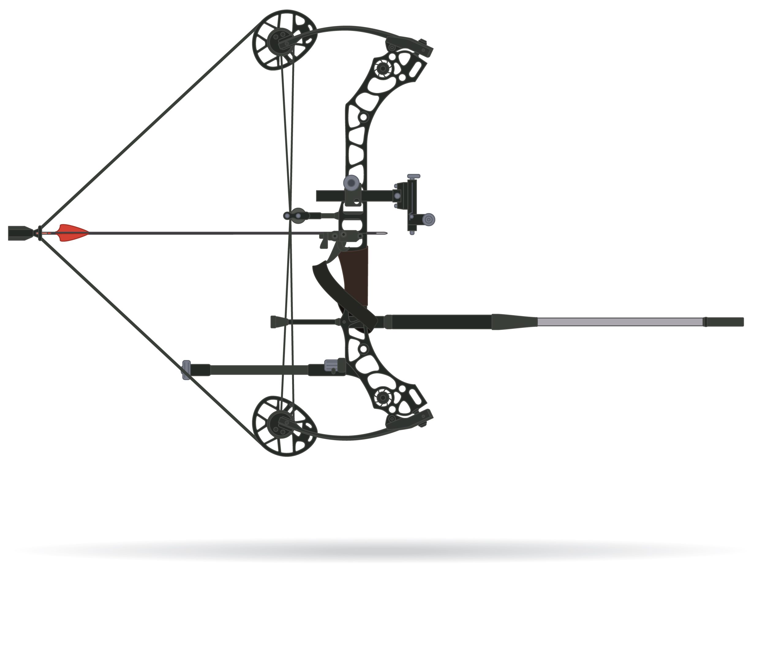 archery compound bow with arrow isolated on a white background - Bow ...